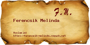 Ferencsik Melinda névjegykártya